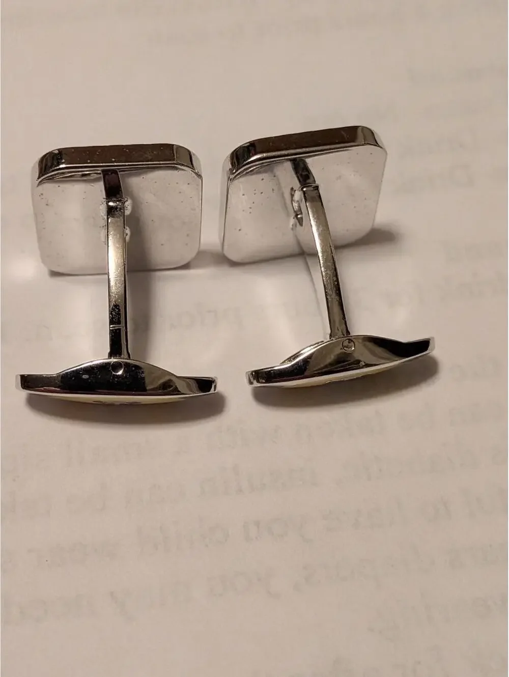 Authentic Celine Macadam Cufflinks Vintage Triomphe Gold Red Maroon Square Style